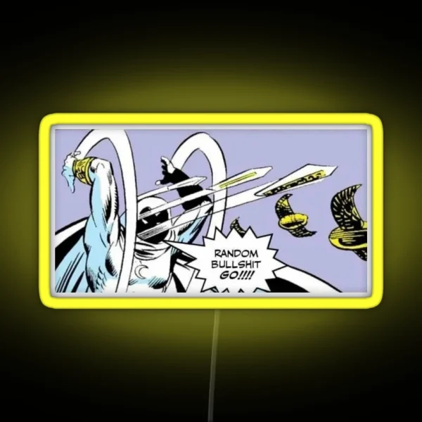 Comic Strip Moon Knight RGB Neon Sign