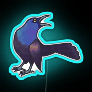 Common Grackle RGB Neon Sign