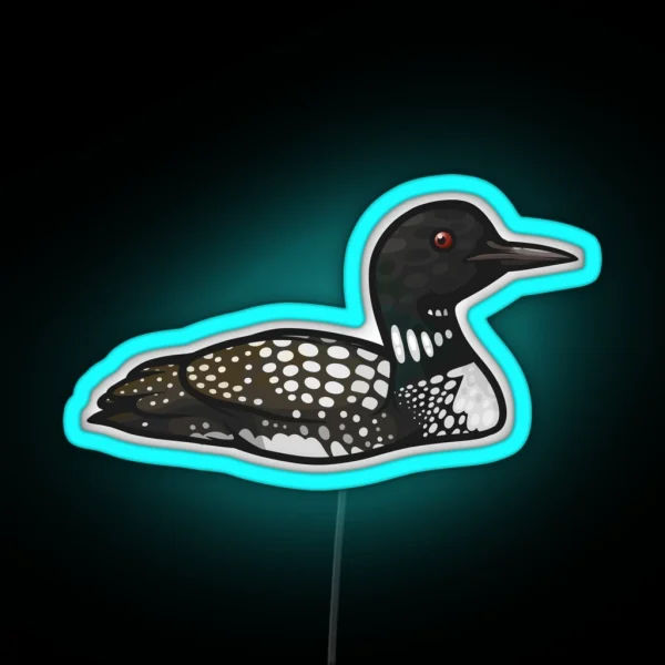 Common Loon RGB Neon Sign