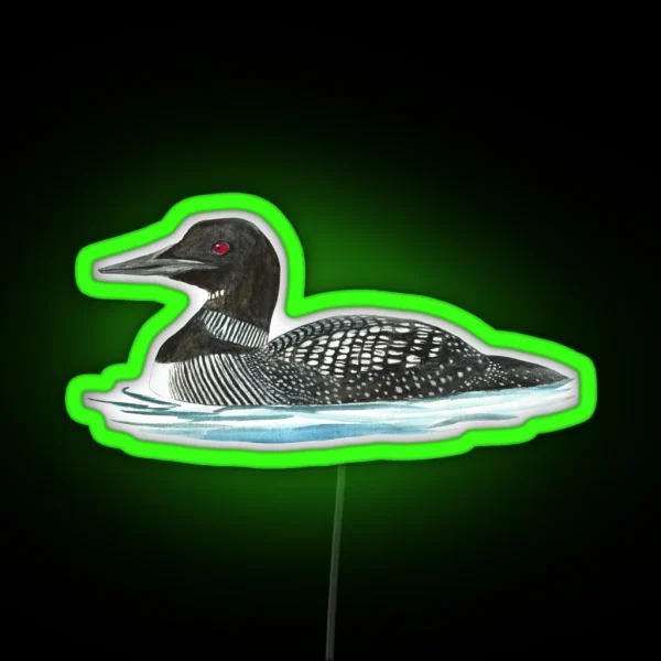 Common Loon RGB Neon Sign