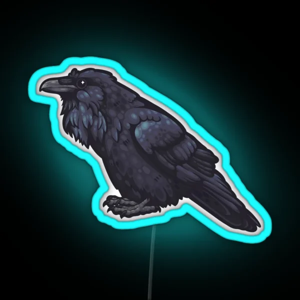 Common Raven RGB Neon Sign