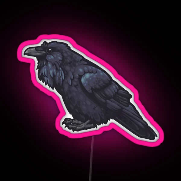 Common Raven RGB Neon Sign