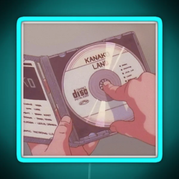 Compact Disk 90 S Pastel Anime Aesthetic RGB Neon Sign