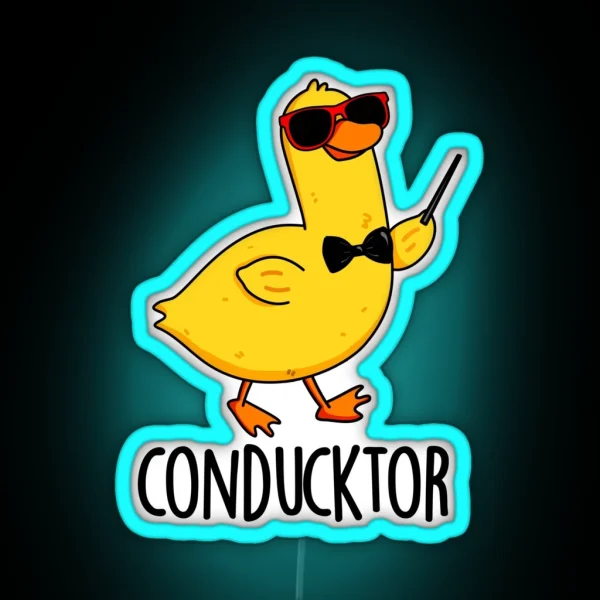 Con Duck Tor Funny Music Conductor Duck Puns RGB Neon Sign