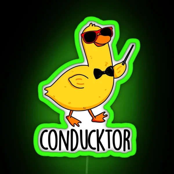 Con Duck Tor Funny Music Conductor Duck Puns RGB Neon Sign