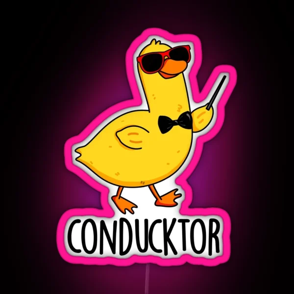 Con Duck Tor Funny Music Conductor Duck Puns RGB Neon Sign