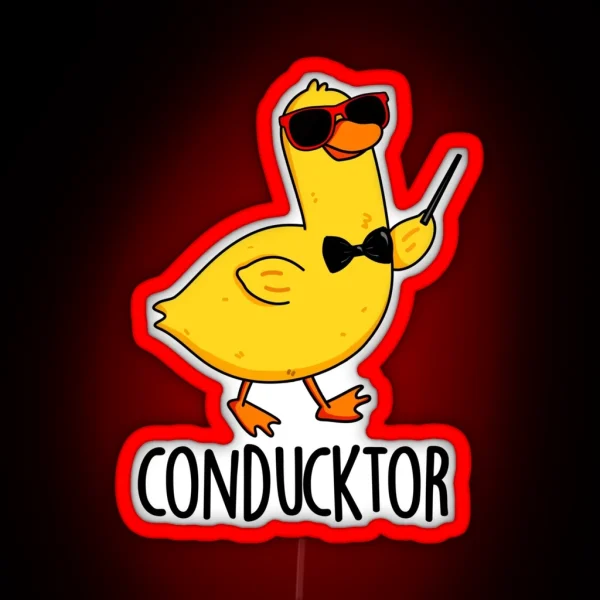 Con Duck Tor Funny Music Conductor Duck Puns RGB Neon Sign