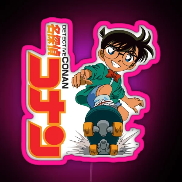 Conan Edogawa Skateboard RGB Neon Sign