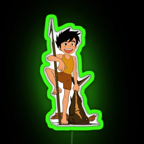Conan The Future Boy Illustration Fan Art RGB Neon Sign