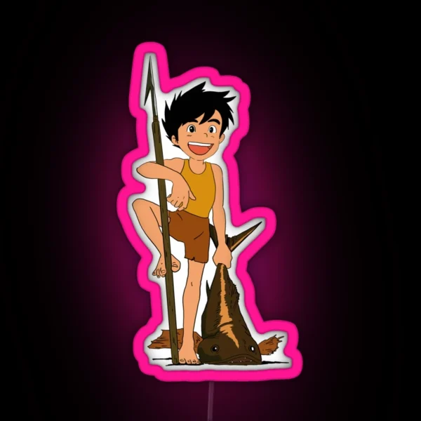Conan The Future Boy Illustration Fan Art RGB Neon Sign