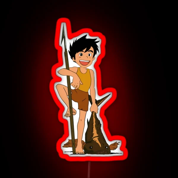 Conan The Future Boy Illustration Fan Art RGB Neon Sign
