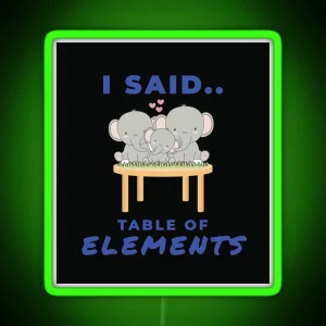 Confused Word Play Elements For Elephants Design RGB Neon Sign