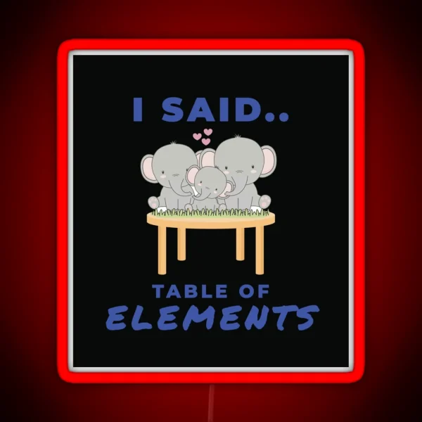 Confused Word Play Elements For Elephants Design RGB Neon Sign