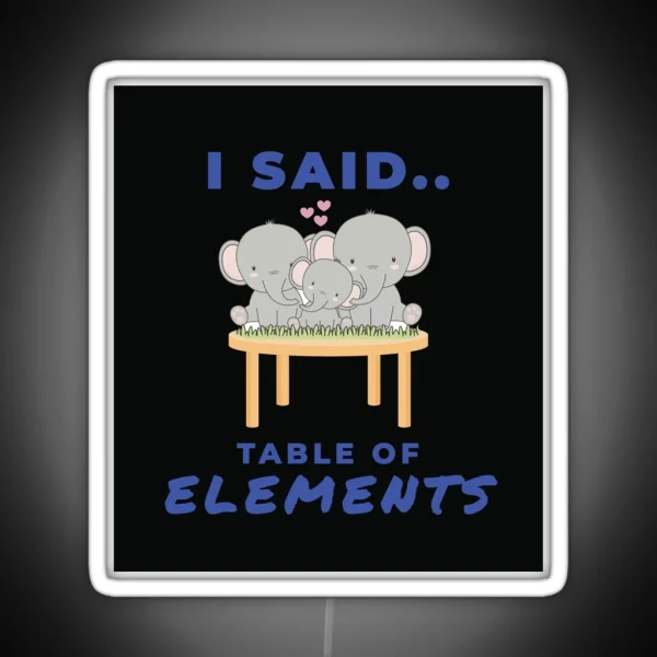 Confused Word Play Elements For Elephants Design RGB Neon Sign