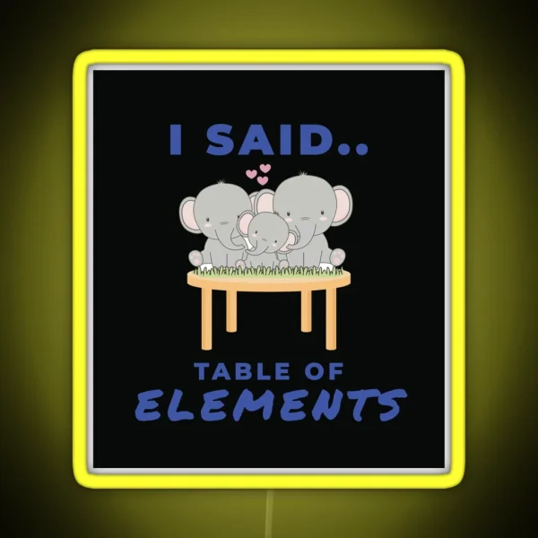 Confused Word Play Elements For Elephants Design RGB Neon Sign