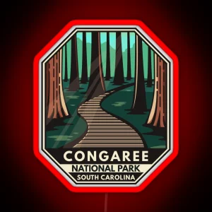 Congaree National Park Retro Emblem RGB Neon Sign