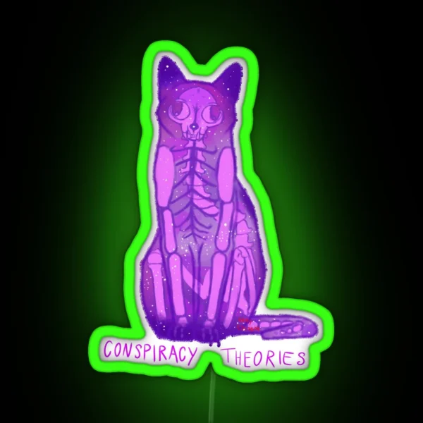 Conspiracy Theories Feline RGB Neon Sign