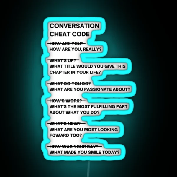 Conversation Cheat Code RGB Neon Sign