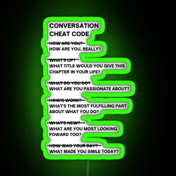 Conversation Cheat Code RGB Neon Sign