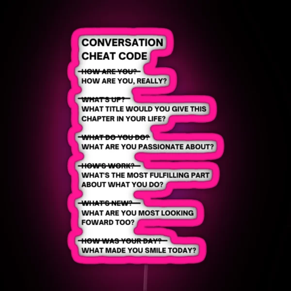 Conversation Cheat Code RGB Neon Sign