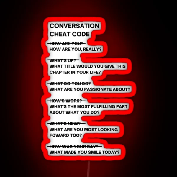 Conversation Cheat Code RGB Neon Sign