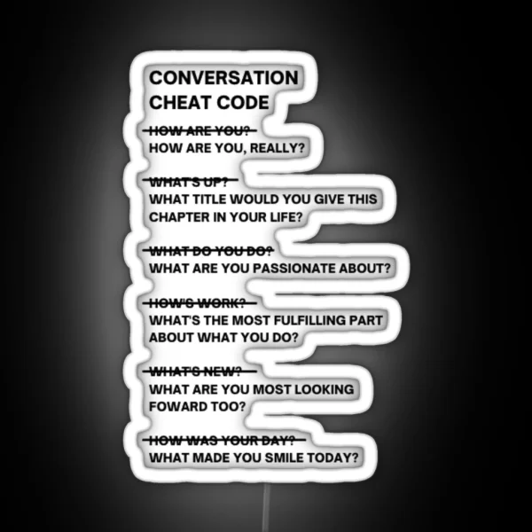 Conversation Cheat Code RGB Neon Sign