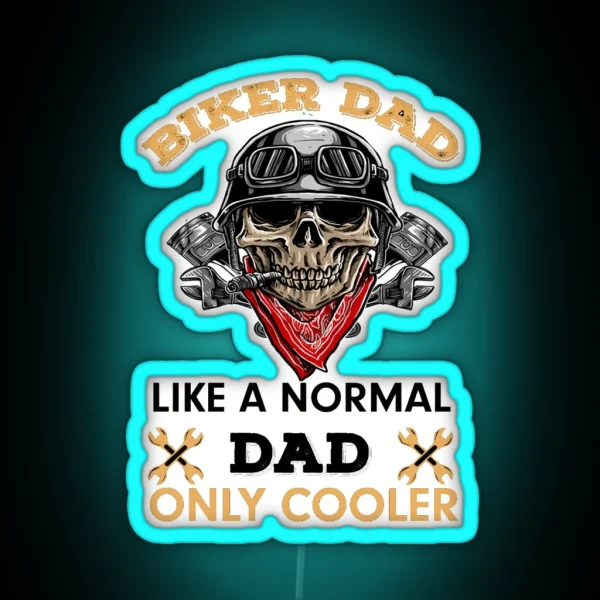Cool Biker Dad RGB Neon Sign