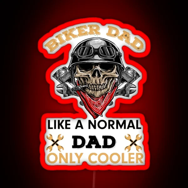 Cool Biker Dad RGB Neon Sign
