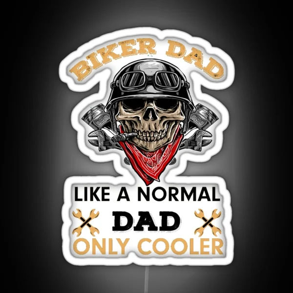 Cool Biker Dad RGB Neon Sign
