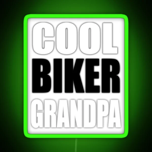 Cool Biker Grandpa Funny Gift For Biker RGB Neon Sign