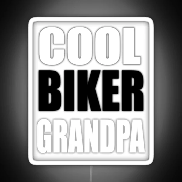 Cool Biker Grandpa Funny Gift For Biker RGB Neon Sign