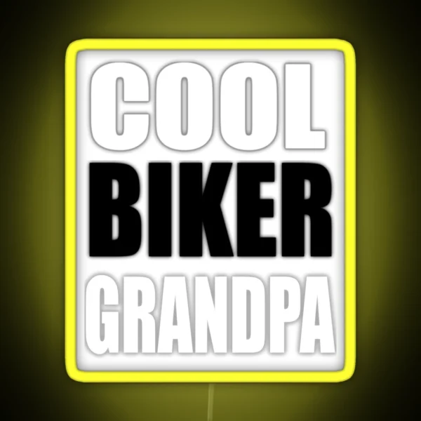 Cool Biker Grandpa Funny Gift For Biker RGB Neon Sign