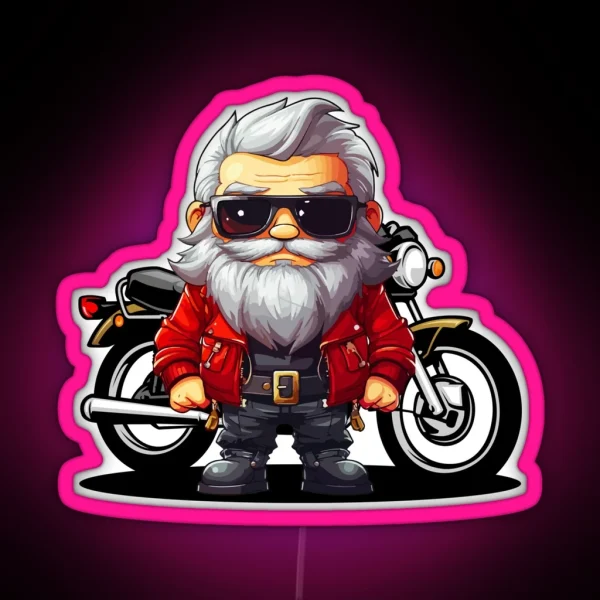 Cool Biker Santa Led RGB Neon Sign