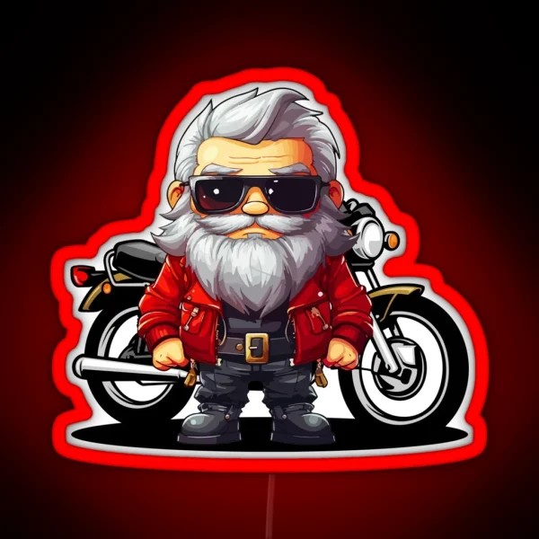 Cool Biker Santa Led RGB Neon Sign