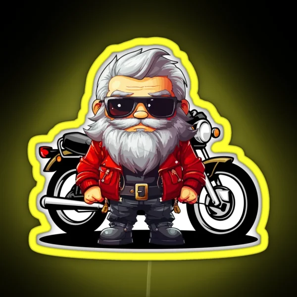 Cool Biker Santa Led RGB Neon Sign