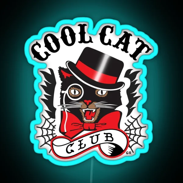 Cool Cat Club RGB Neon Sign