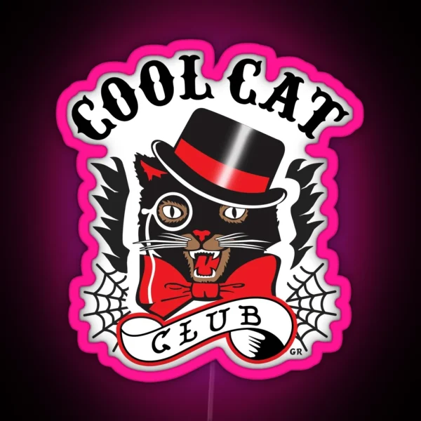 Cool Cat Club RGB Neon Sign