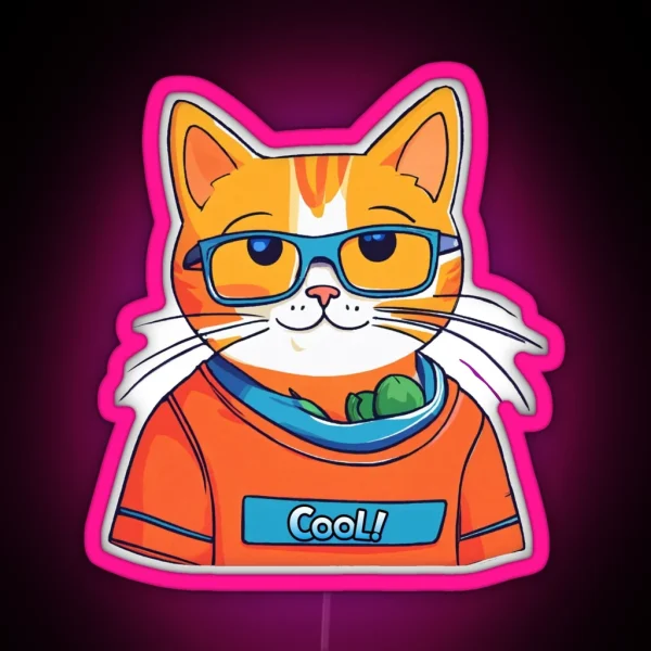 Cool Cat In Led RGB Neon Sign