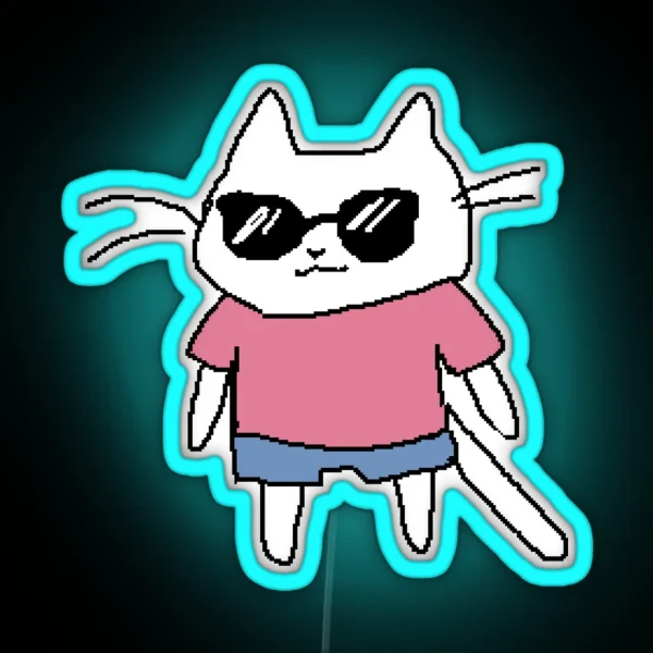 Cool Chill Cat RGB Neon Sign