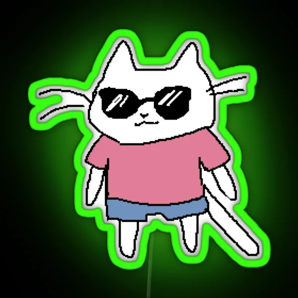 Cool Chill Cat RGB Neon Sign