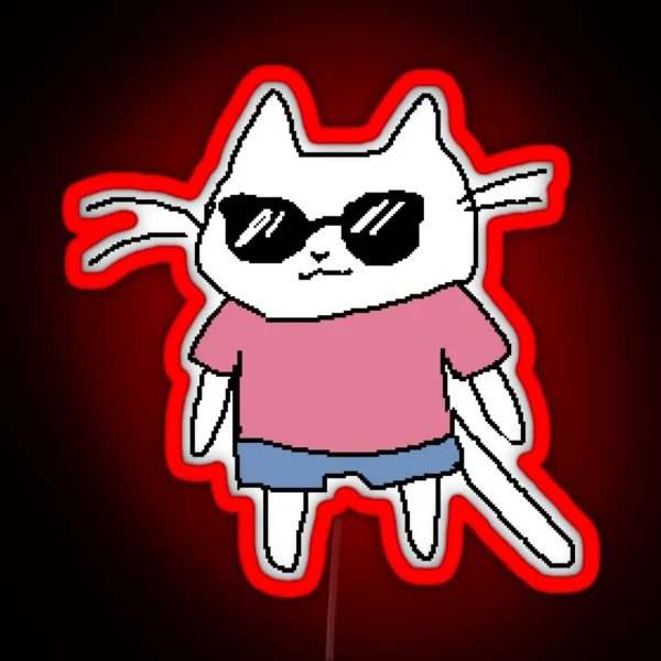 Cool Chill Cat RGB Neon Sign