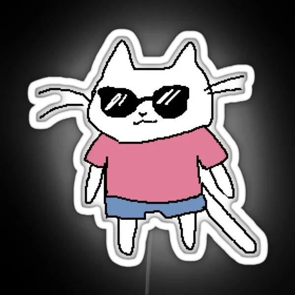 Cool Chill Cat RGB Neon Sign
