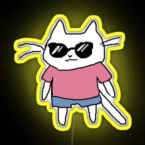 Cool Chill Cat RGB Neon Sign