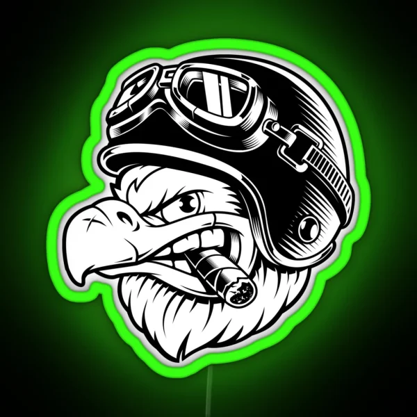 Cool Eagle With A Cigar RGB Neon Sign