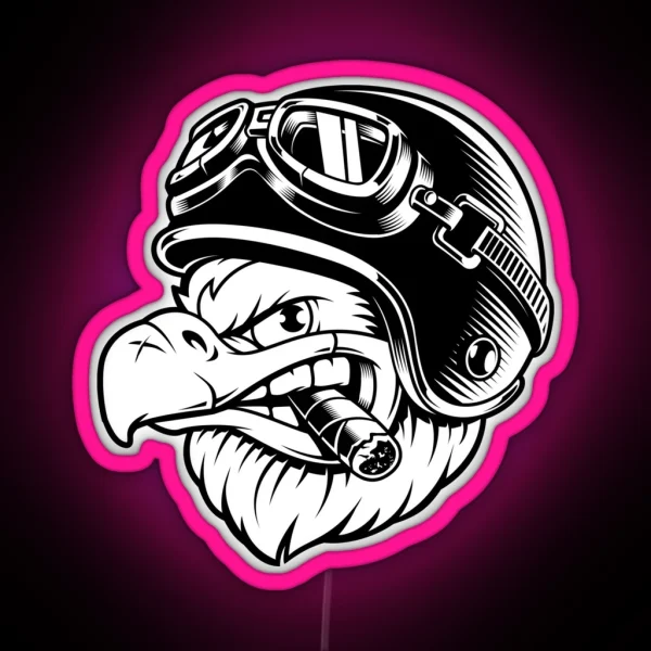 Cool Eagle With A Cigar RGB Neon Sign