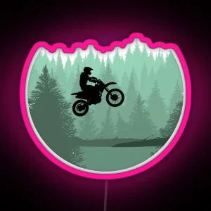 Cool Motocross Forest Jump Dirt Bike Riders And Motocross Fans Gift RGB Neon Sign