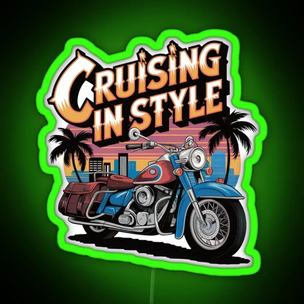 Cool Motorcycle Lover RGB Neon Sign