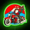 Cool Santa Biker Christmas Santa On Motorcycle Unique Holiday Graphic Funny Santa Claus Biker Gift RGB Neon Sign - Image 3