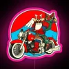 Cool Santa Biker Christmas Santa On Motorcycle Unique Holiday Graphic Funny Santa Claus Biker Gift RGB Neon Sign - Image 6