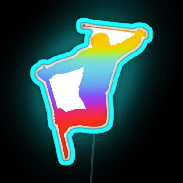 Cool Skiing Helmet RGB Neon Sign